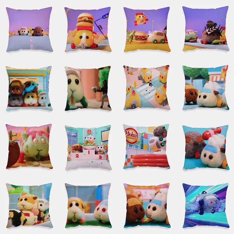 

Cartoon Style Anime Plush Cushion Cover Cute Animal Print Throw Pillow Cases Decorative Children Room Sofa Bed 45*45 Cojines