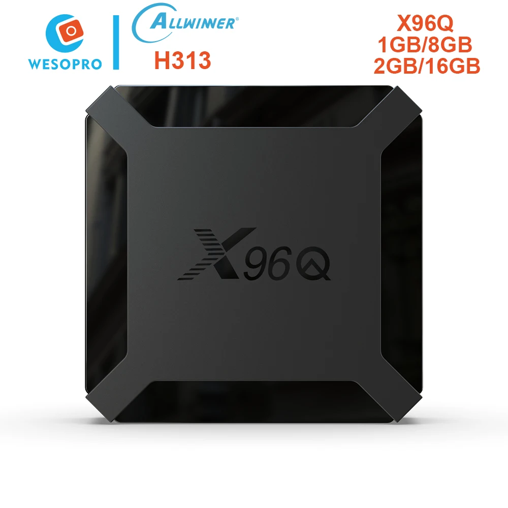 WESOPRO Android 10 TV Box X96Q с Allwinner H313 четырехъядерный процессор 1 ГБ или 2 Гб ОЗУ 8 16 ПЗУ для