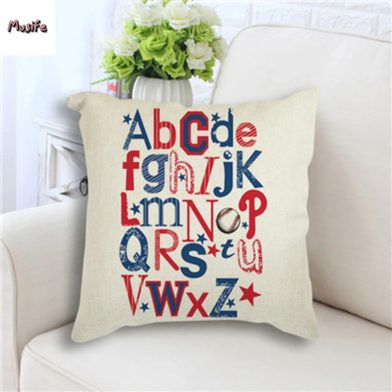 

Linen Cushion Cover, Household Cushion Cover, Letter Pattern Cushion Cover, Bedroom Office Car Decoration Cushion Cover 45x45 Cm