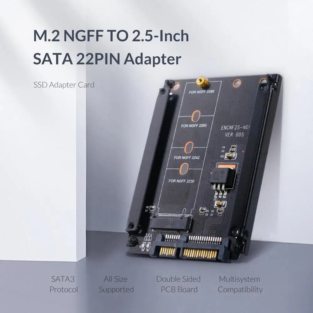 Твердотельный жесткий диск ORICO M.2 NGFF 2 5 дюйма SATA 22PIN адаптер для 2230/2242/2260 мм M2 SSD в