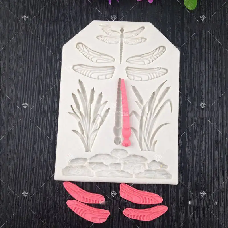 Mold Cake Mould Animal Baking Silicone Pastry Dragonfly Fondant Grass Tree Leaf mold | Дом и сад