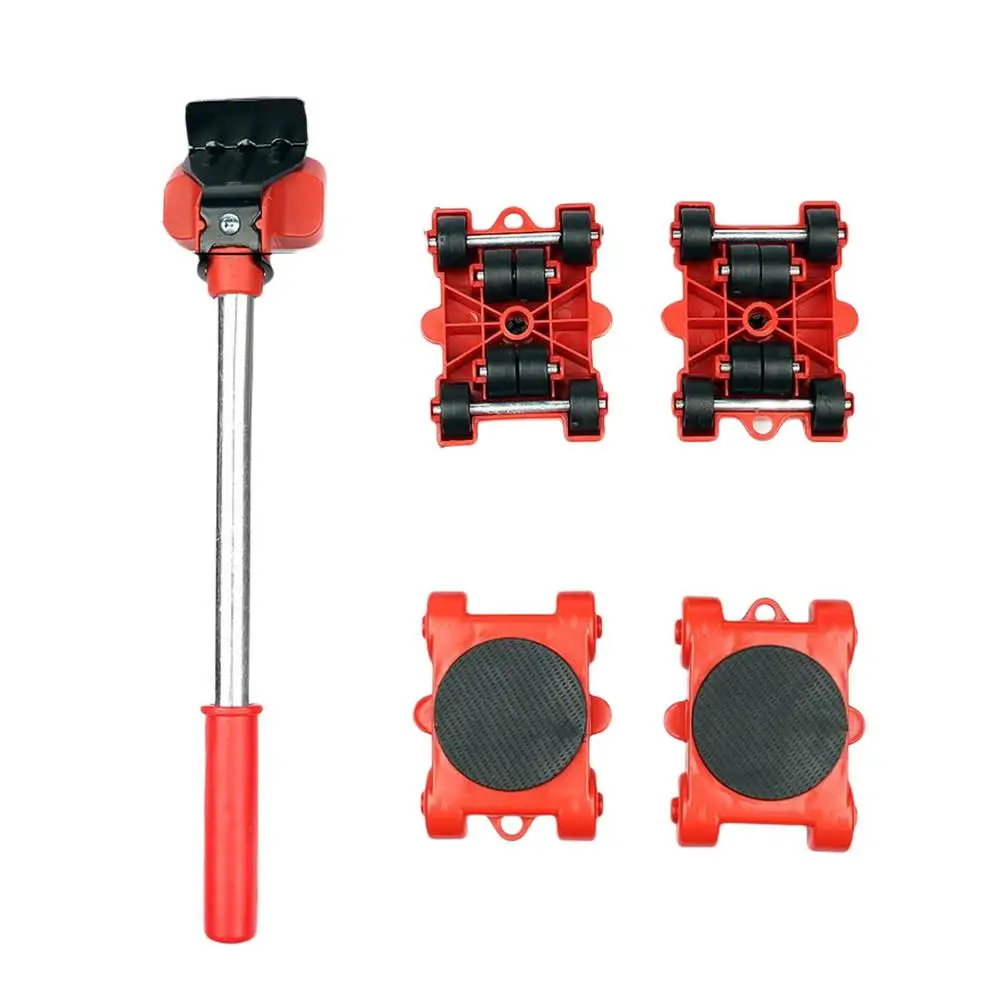 

5Pcs/Set Furniture Mover Set Furniture Mover Tool Transport Lifter Heavy Stuffs Moving Wheel Roller Bar Hand Tools Dropshipping
