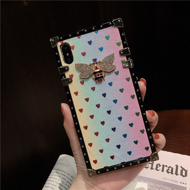 Роскошный блестящий квадратный чехол для телефона Huawei P20 P30 Lite P40 Pro Mate 20 30 P Smart Z Capa