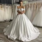 Женское свадебное платье, Белое Бальное платье с V-образным вырезом, индивидуальный пошив, 2022