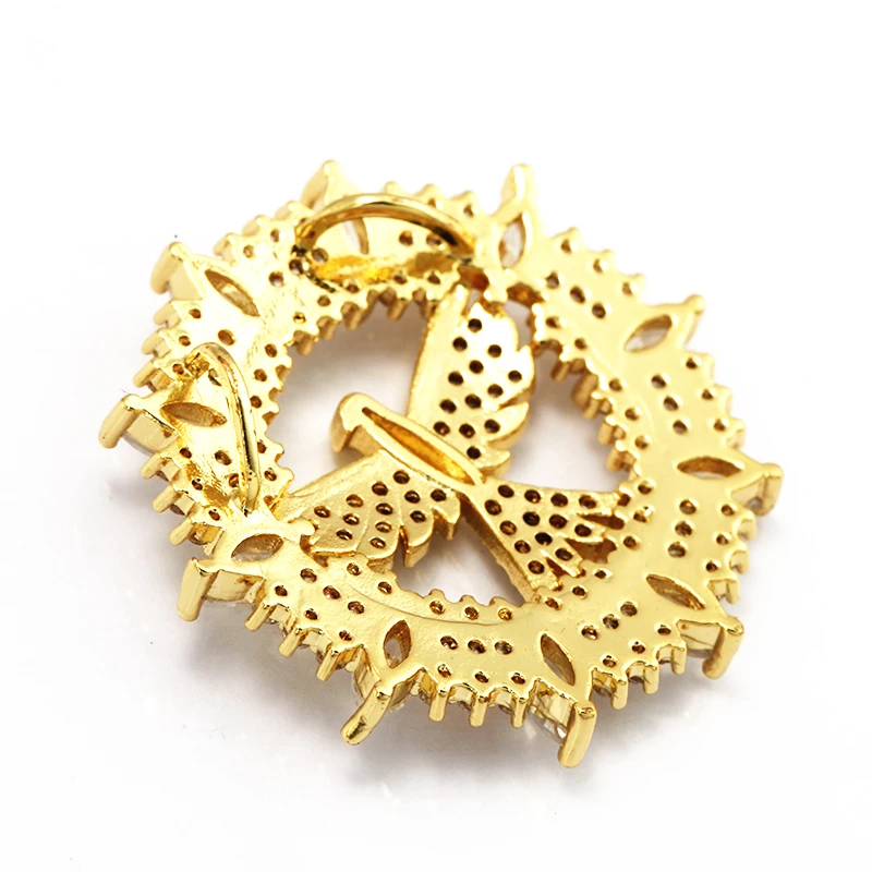 

Eagle Medal Coin Round Pendant ,Clear Coloured Cubic Zirconia Micro Paved , Necklace Focal Pendant , Trendy Jewelry