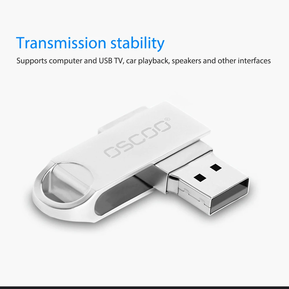 

OSCOO OSC-002U-1 USB Flash Drive 16GB/32GB/64GB Memory 360° Rotating U Disk for Win10 / 8.1 / 8 / 7 for Mac Laptop PC