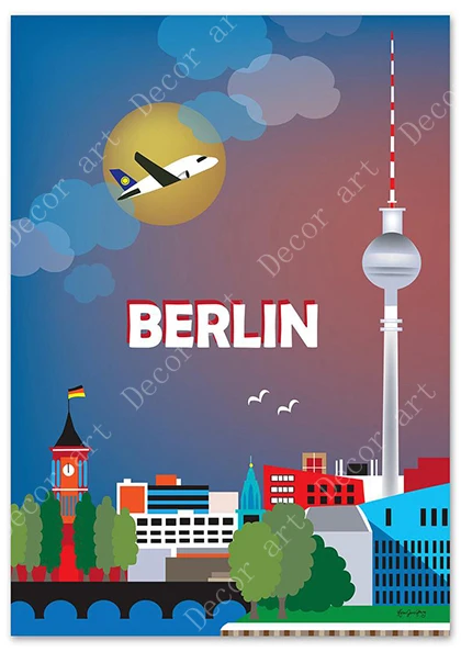 Испания Мадрид бульдога Берлина Германия путешествия холст картины старинные