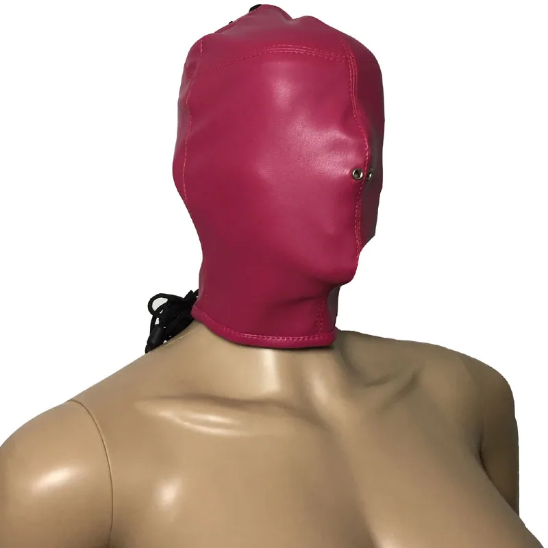 Унисекс искусственная кожа подголовник всего корпуса Gimp капот мягкая кожа Сенсорные игры маска с носом вентиляционный костюм фетиш