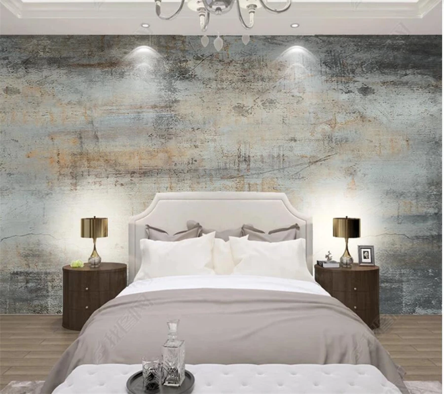 beibehang Custom wallpaper 3d large murals hand-painted high retro cafe background wall living room bedroom decoration painting |