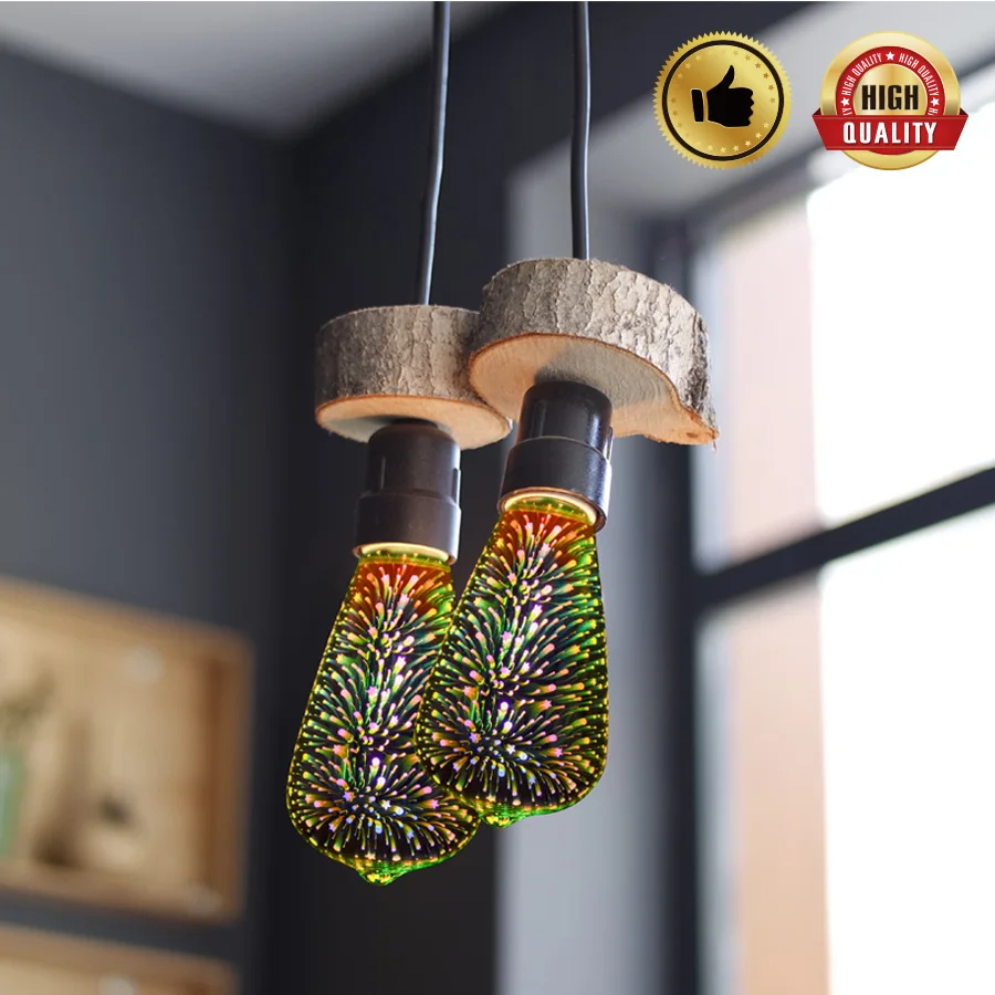 3D Фестивальная лампа 6 Вт E27 Светодиодная креативные красочные огни G125 фейерверк