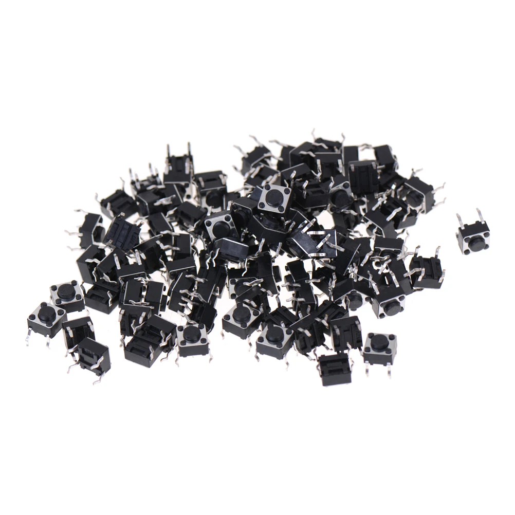 

100Pcs Best Quality 6x6x4.5mm 4pin Mini Micro Momentary Tactile Push Button Switch