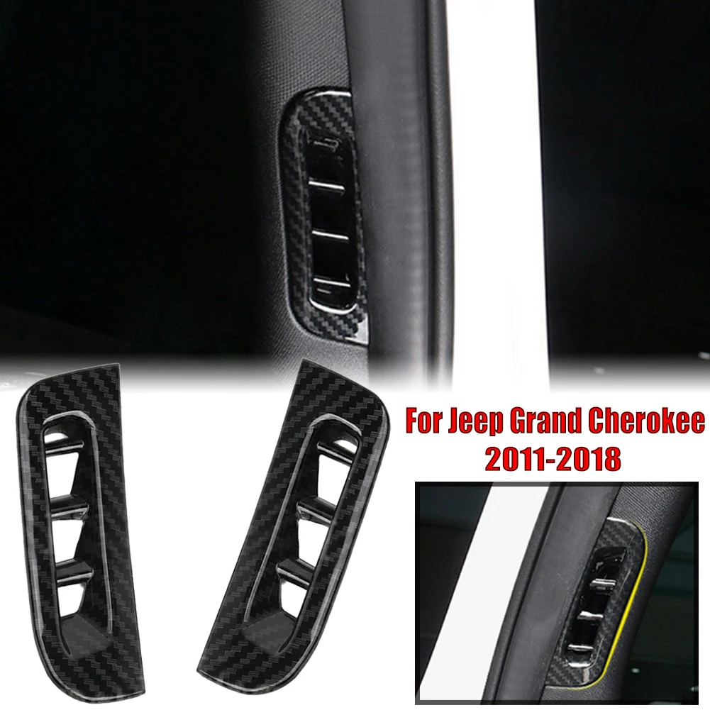 

2Pcs Carbon Fiber A Pillar Air Vent Outlet Cover Trim For Jeep Grand Cherokee 2011-18