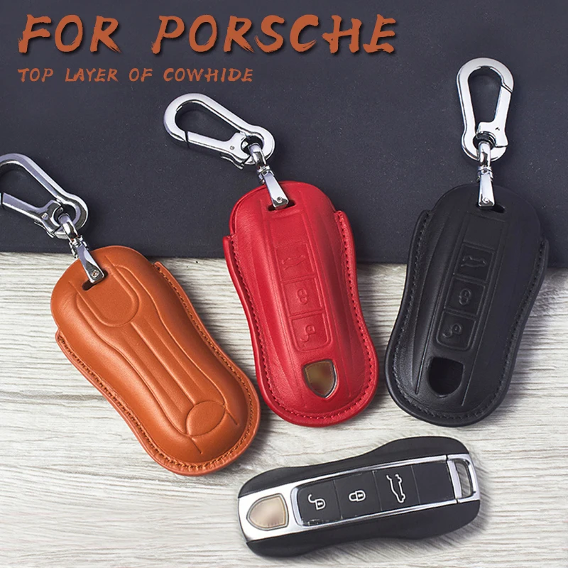 Чехол для автомобильного ключа из натуральной кожи Porsche Cayenne 911 996 Panamera Macan Boxster 986 987