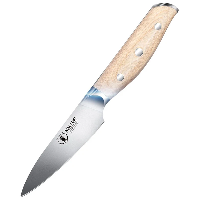 

Wallop Paring knife,Japanese Style Razor Sharp German HC Steel Fruit Peeling Kitchen Knife,Ergonomic Wooden Handle - 3.5''