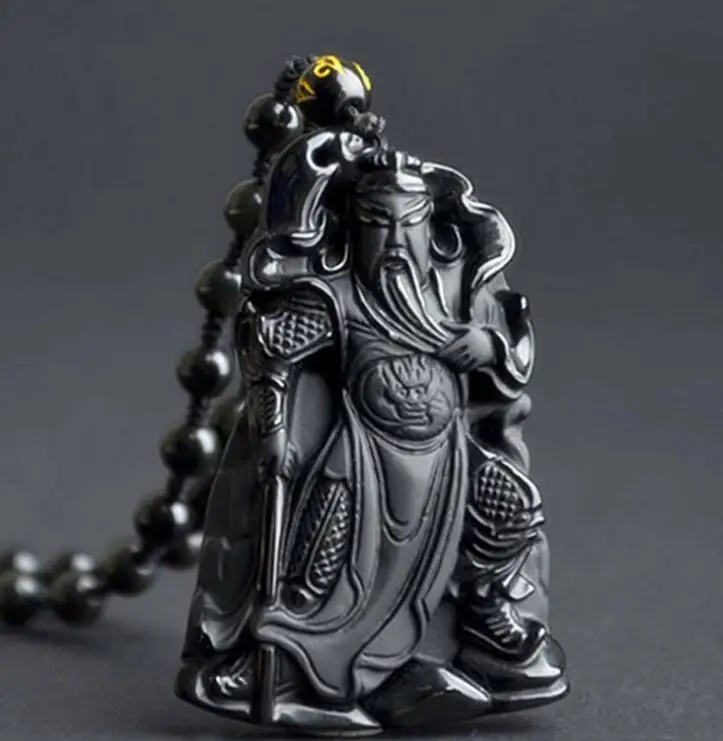 Подвеска из натурального Обсидианового камня подвеска обсидиана гуану на удачу