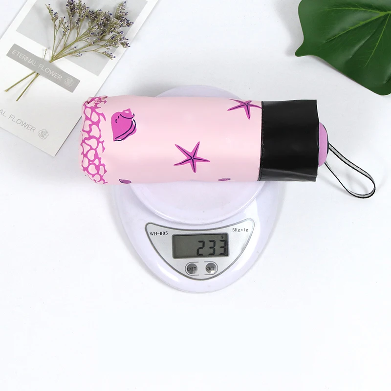 

Women Mini And Light Wind Resistant Umbrella Non-automatic Umbrellas Print Flower Portable Sunscreen Female Parasol Umbrella