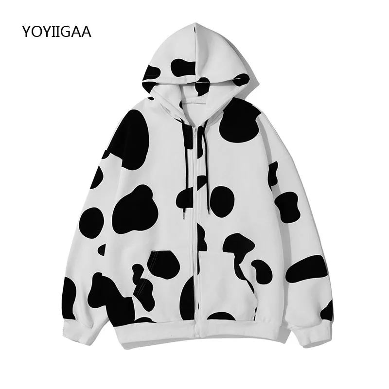 Cow Printed Women Hoodies 2 Piece Sets Autumn Winter Female Hoodie Tracksuits Thicken Warm Ladies Girls Hoodie Sweatshirt Suits