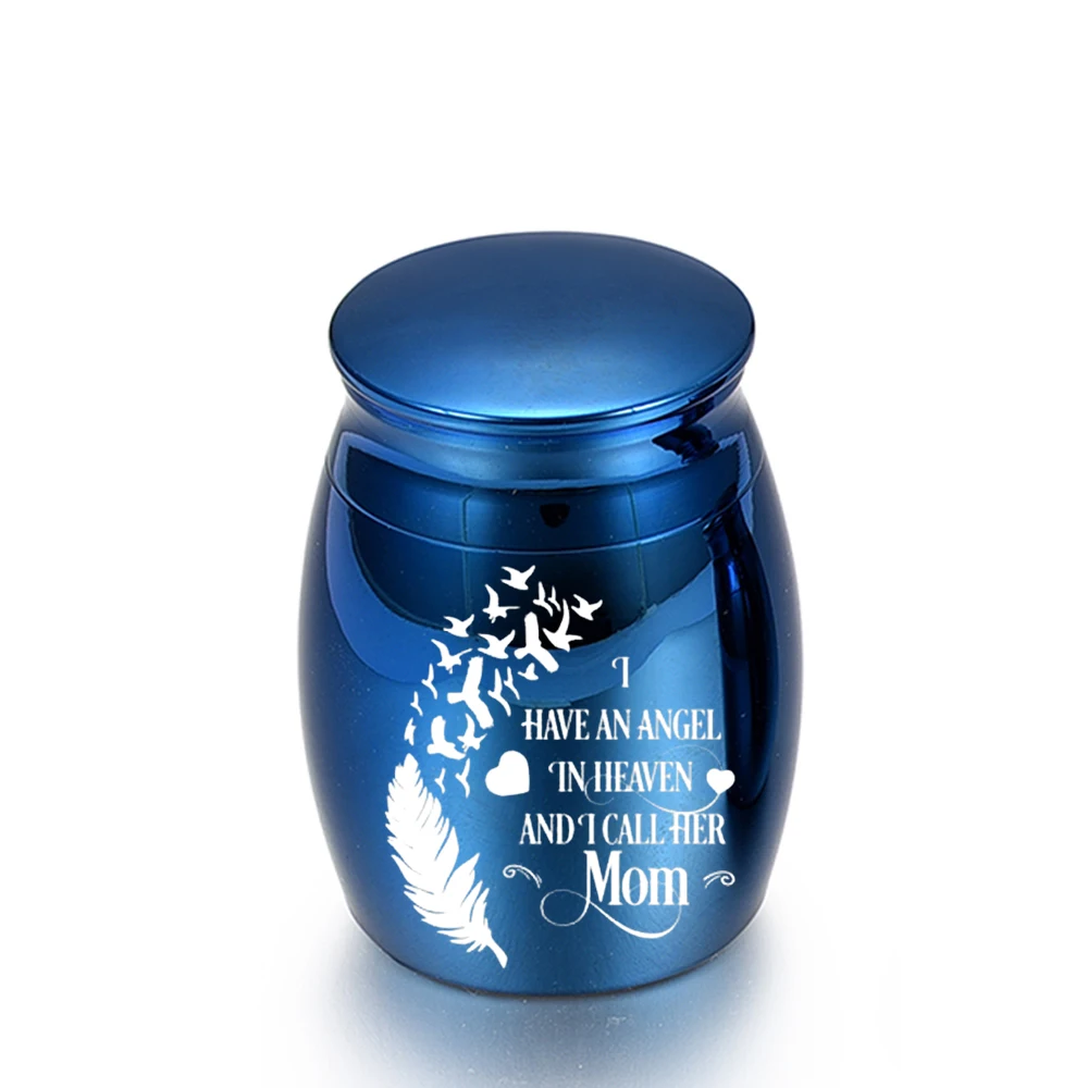 

Pet/Human Cremation Urn, Aluminum Alloy Keepsake Jar, Feather And Bird Keepsake Mini Funeral Urn