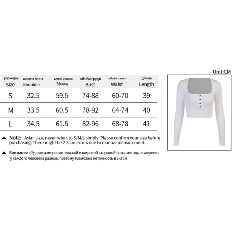 

Women Button Down Crop Tops Long Sleeve Blouse Ladies Fall Spring Casual Square Neck Solid Color Ribbed Knit T-Shirts Jumpers