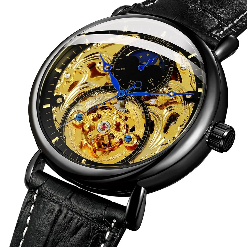 Новинка 2020 мужские часы модные Роскошные автоматические механические с вырезами