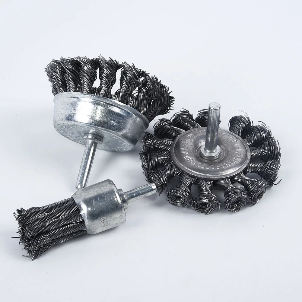 3 шт. стальной Вращающийся шарнир с узлом плоская проволока круглая щетка диск
