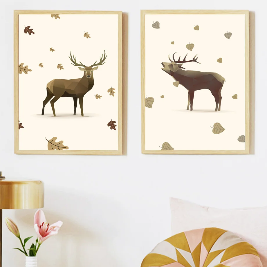 

Animal Decoration Painting Elk Deer Home Decoration Canvas Painting Deciduous Living Room Wall Decoration Poster Study Room