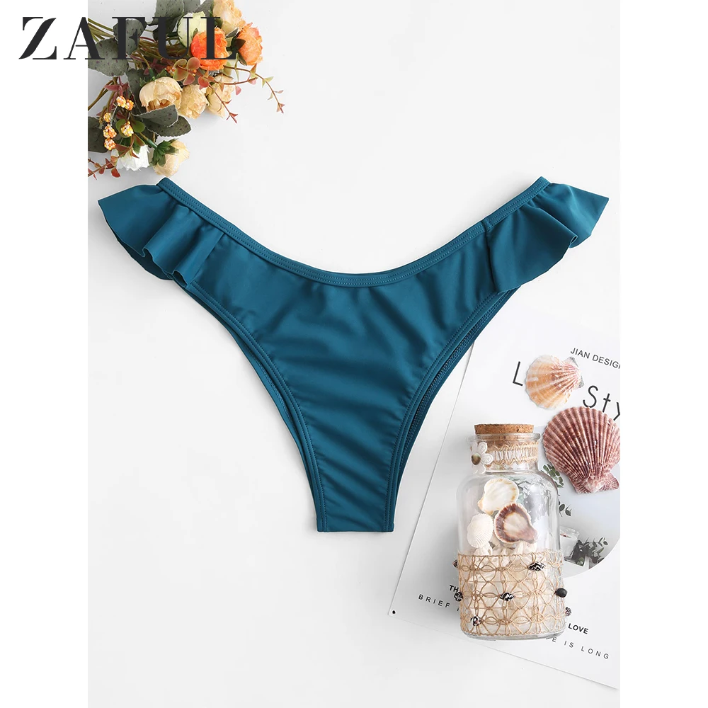 Женское бикини с оборками и высоким вырезом средней посадкой|Раздельный из двух