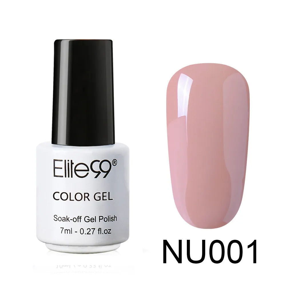 7ml NU001 Elite99 телесный Цветной Гель-лак Полупостоянный Vernis праймер верхнее покрытие УФ светодиодный гель лак удаляющийся замачиванием ногти "сделай сам" Маникюр гель лак - Цвет: 7ml NU001