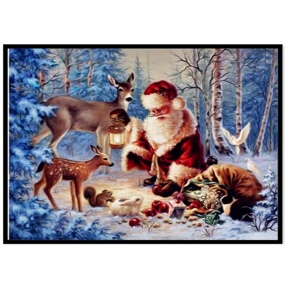 

5D алмазная живопись Полный алмаз Дед Мороз круглая Алмазная мозаика узор украшение дома DIY ручной работы