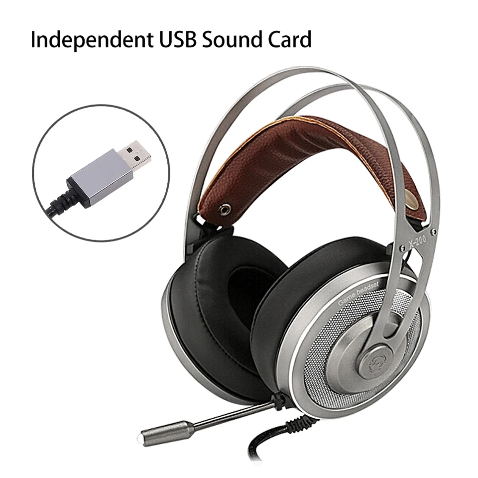 X200 Игровые наушники для компьютера ПК игры проводные наушники Led Hd бас Usb игровая гарнитура для Ps4 Xbox One с микрофоном