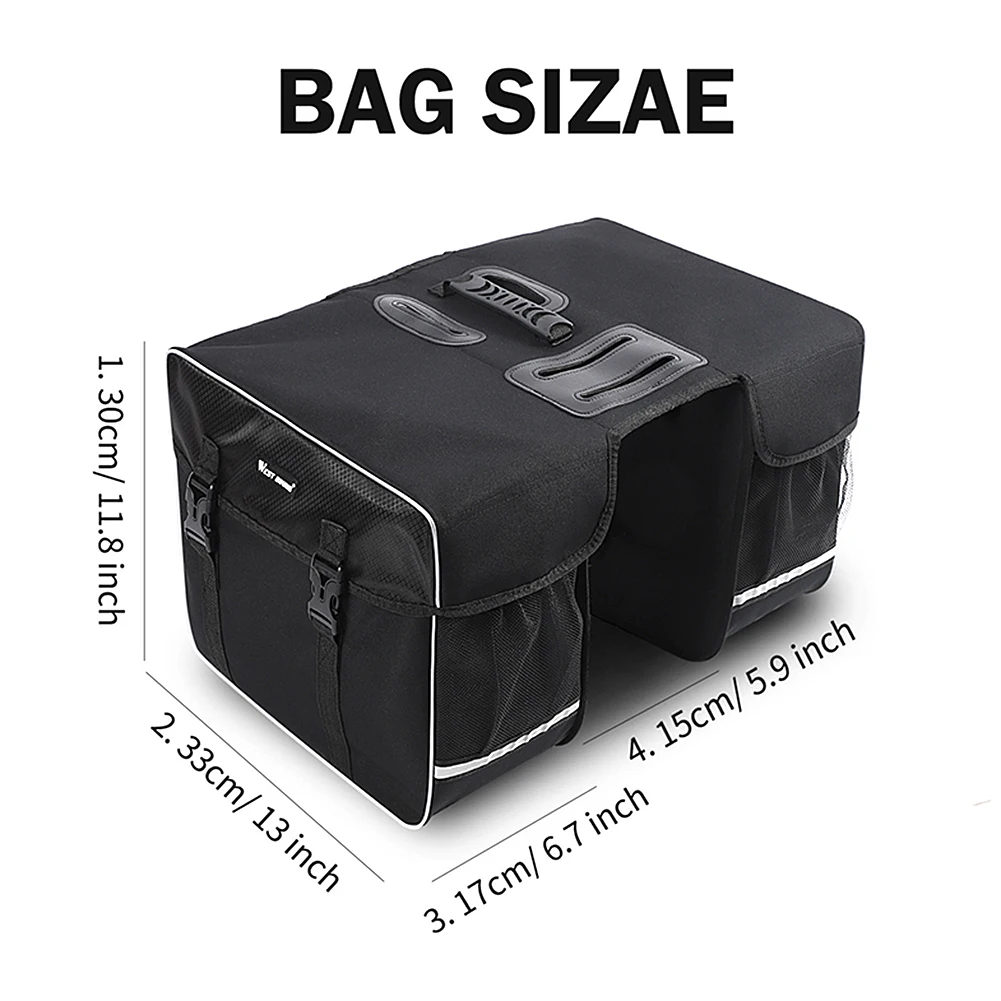 

49x30cm Bicycle Rack Bags Large Capacity Waterproof Cycling Bag MTB Road Bike Saddle Rack Trunk Bags Luggage Carrier Bike Bag