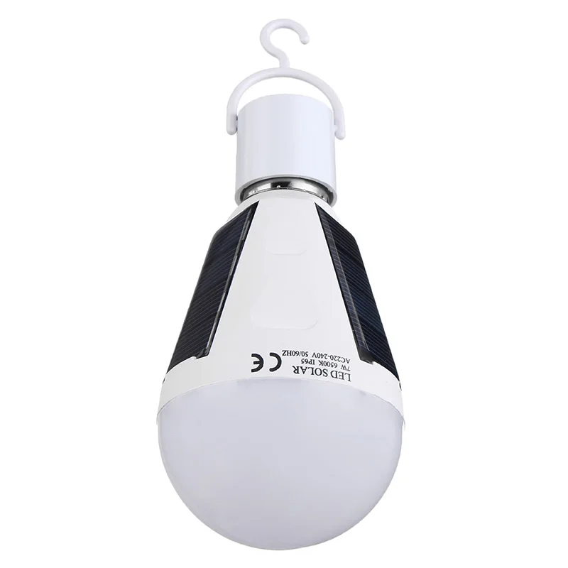 E27 7 Вт Солнечная лампа с крючком аварийный светильник двойного назначения