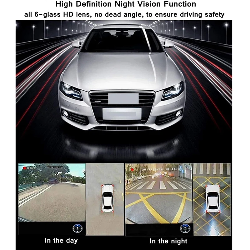 

360 Degree Bird View System Waterproof Seamless 4 Camera Car DVR All Round View Camera System HD 1080P for All Car
