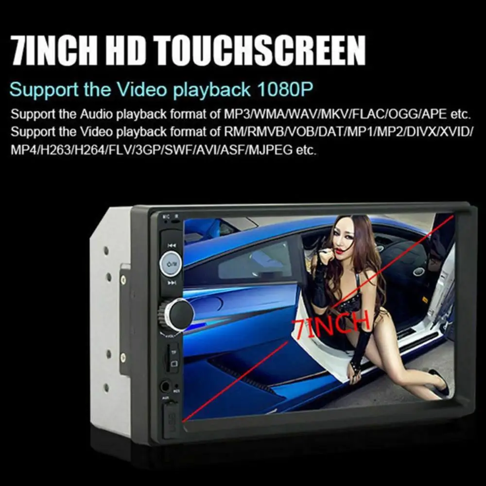 2019 новый 7010B 7-дюймовый двойной 2DIN автомобильный mp5-плеер BT сенсорный экран стерео