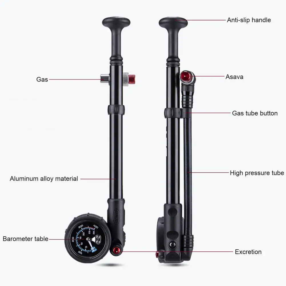 Портативный велосипедный воздушный насос высокого давления 400psi с манометром для