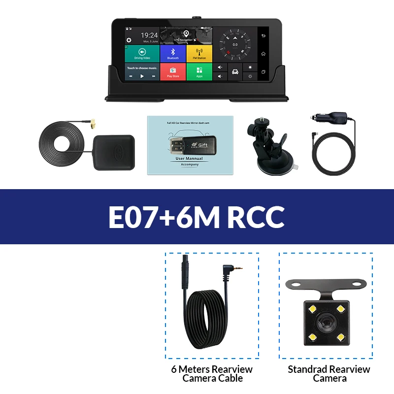 E-ACE E07 1080P HD 4G Автомобильный видеорегистратор Камера ADAS видео рекордер Android 5,1 gps навигация удаленный монитор грузовик видеорегистратор двойная камера s