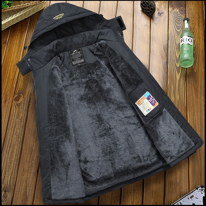 Мужская зимняя водонепроницаемая куртка из флиса теплая брендовая для активного