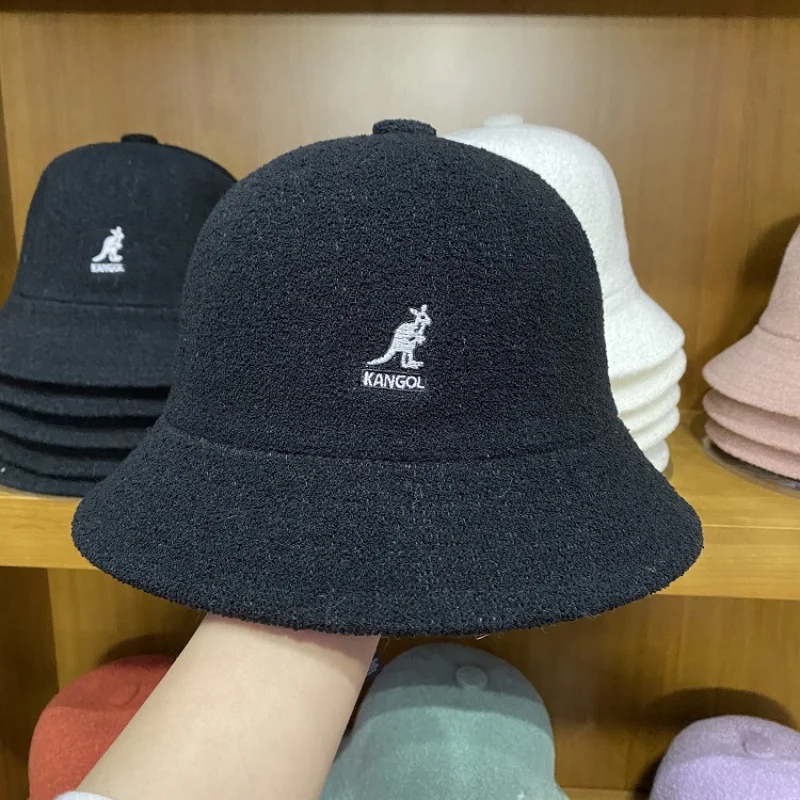 

2021 New Spring Knitted Kangaroo Fisherman Hat Classic Logo Solid Female Painter Hat Wool Hat Tide Women's Hat