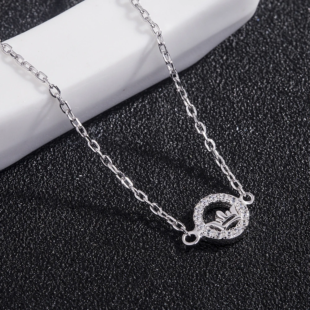 Изысканный тонкий браслет из стерлингового серебра 925 пробы с шармами элегантные