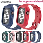 Ремешок силиконовый спортивный для Apple Watch 6 se, резиновый браслет для Iwatch series 6 5 4 3 40 44 мм, 38 42 мм