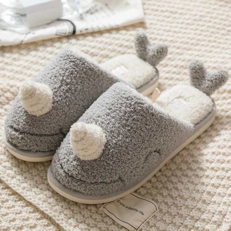 Обувь для дома женские теплые меховые плюшевые тапочки плоская подошва Модные