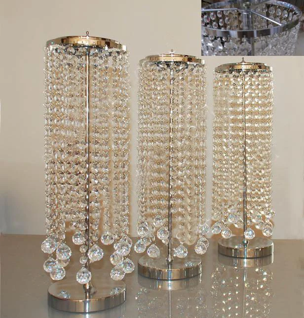 

50cm(H) Silver Crystal Wedding Chandelier Table Centerpiece decoration 10 pcs/lot