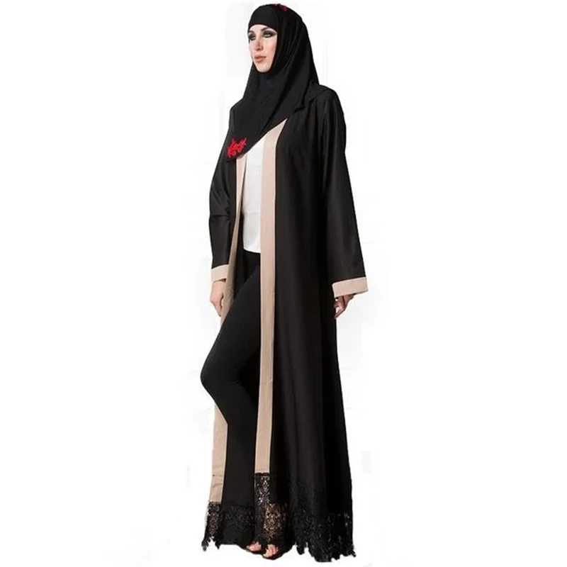 Абайя Последняя мусульманская Мода кружевные Абайи для женщин абайя Дубай