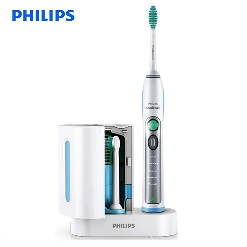 Электрическая зубная щетка Philips Sonicare HX6972/10 Smartimer и Quadpacer, белая и серебристая, водонепроницаемая, перезаряжаемая для взрослых