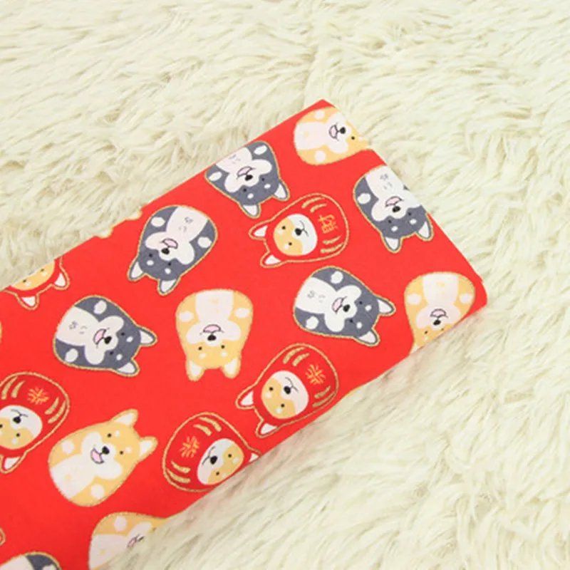 Half yard thin cotton fabric with cartoon soft breeze dog gilt print handmade patchwork bag garment cloth 100% B45 | Дом и сад