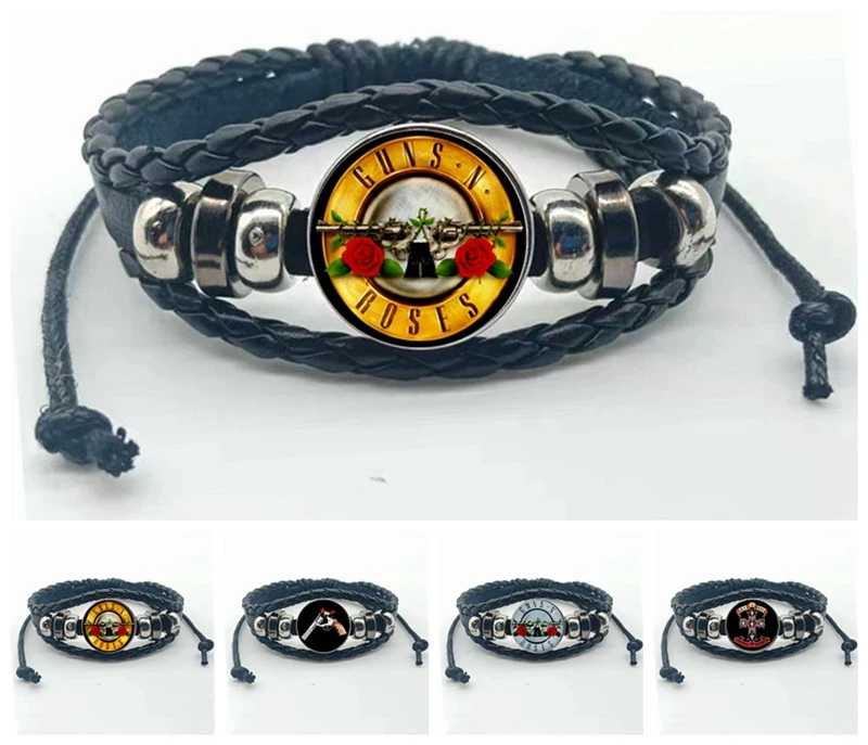 Новый модный браслет gun n розовая кнопка художественное изображение стеклянный