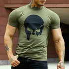 Мужская футболка для фитнеса, впитывающая пот дышащая футболка, увеличенная визуальная графика, городская уличная одежда с круглым вырезом, Новинка лета 2021