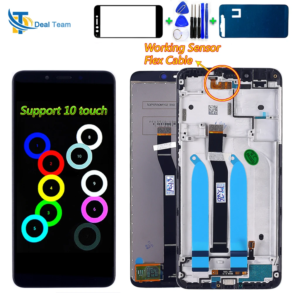 Сделка команда бренд 10 точек Сенсорный экран для Xiaomi Redmi 6A ЖК дисплей Дисплей 5 45