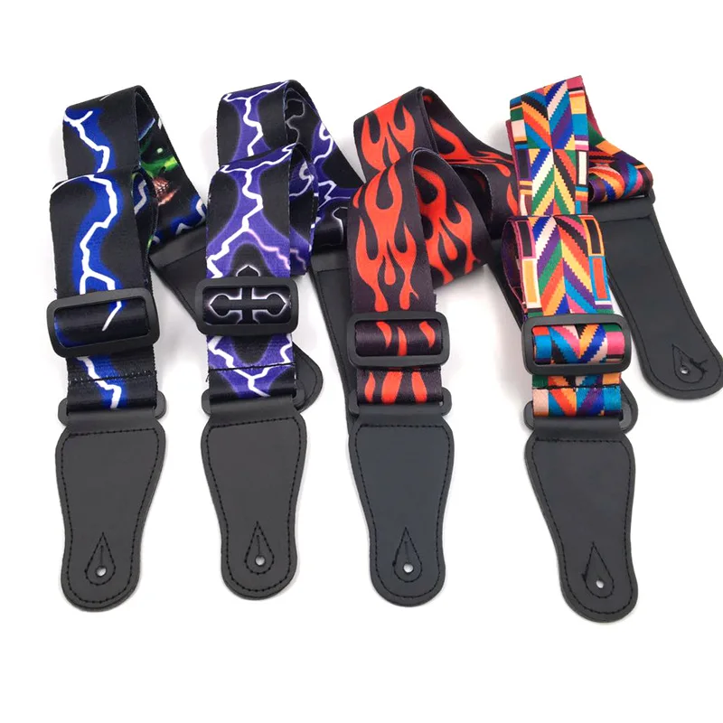 

Classical Electric Guitar Bass Polyester Folk Style Widened Printing Strap Musical Instrument Accessories