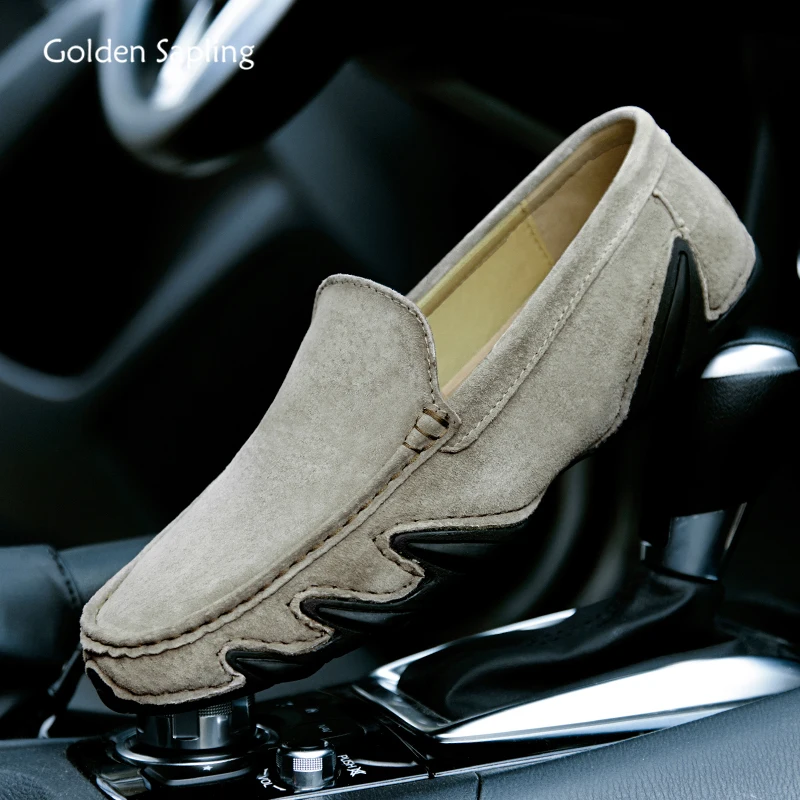 

Golden Sapling Fashion Driving Shoes Men Breathable Genuine Leather Leisure Flats Classic Men's Casual Shoe Vintage Man Loafers